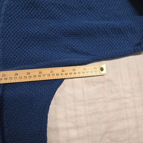 Habitat Womens Cowl Neck Waffle Knit Poncho Top Lagenlook Baltic Blue M/L - Picture 8 of 12